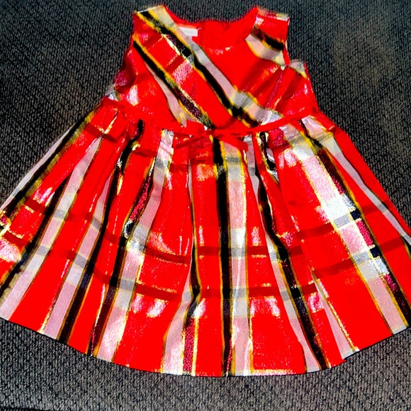 Bonnie Jean Dress Girls 18 Mths Christmas Holiday Plaid Party Recital Metallic! - Picture 1 of 4